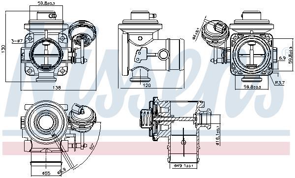Válvula EGR NISSENS 98304