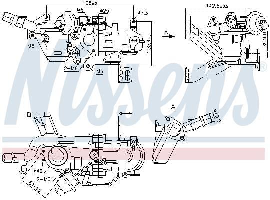 Radiateur, réaspiration des gaz d'échappement NISSENS 989273