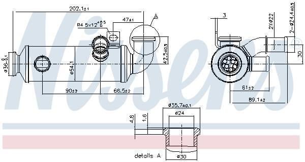 Radiateur, réaspiration des gaz d'échappement NISSENS 989274