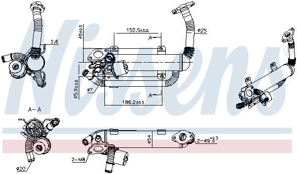 Radiateur, réaspiration des gaz d'échappement NISSENS 989275