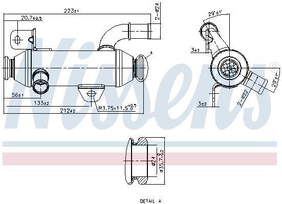 Radiateur, réaspiration des gaz d'échappement NISSENS 989279