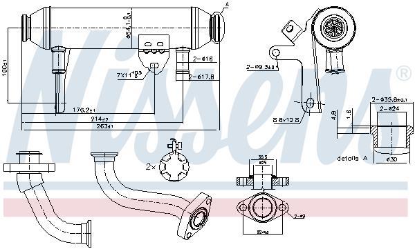 Radiateur, réaspiration des gaz d'échappement NISSENS 989283