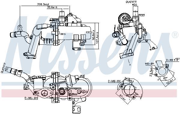 Radiateur, réaspiration des gaz d'échappement NISSENS 989285