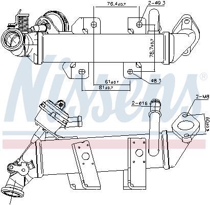 Radiateur, réaspiration des gaz d'échappement NISSENS ref. 989287