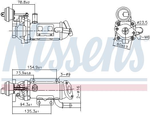 Radiateur, réaspiration des gaz d'échappement NISSENS 989289