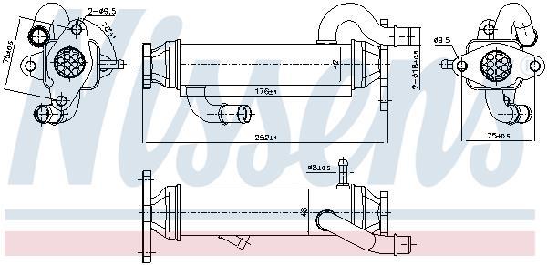 Radiateur, réaspiration des gaz d'échappement NISSENS 989328