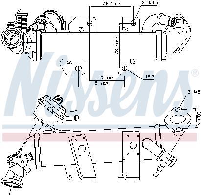 Radiateur, réaspiration des gaz d'échappement NISSENS 989389
