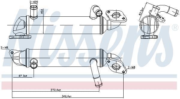 Radiateur, réaspiration des gaz d'échappement NISSENS 989396