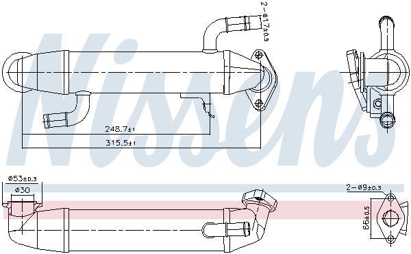 Radiateur, réaspiration des gaz d'échappement NISSENS 989406