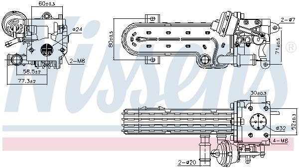 Radiateur, réaspiration des gaz d'échappement NISSENS 989413