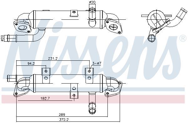 Radiateur, réaspiration des gaz d'échappement NISSENS 989417