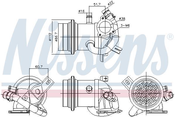 Radiateur, réaspiration des gaz d'échappement NISSENS 989424
