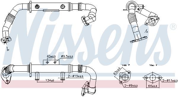 Radiateur, réaspiration des gaz d'échappement NISSENS 989428