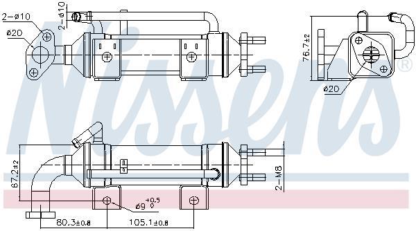 Radiateur, réaspiration des gaz d'échappement NISSENS 989435