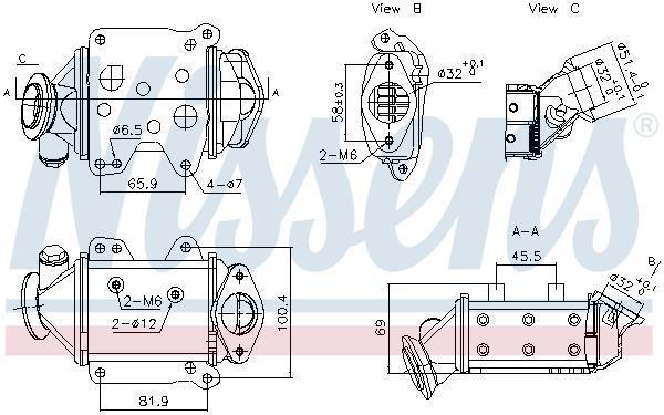 Radiateur, réaspiration des gaz d'échappement NISSENS 989457
