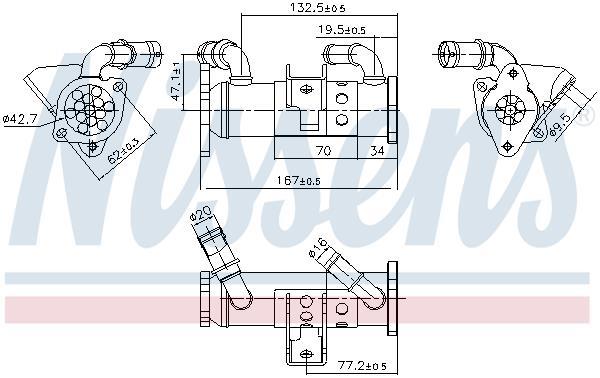 Radiateur, réaspiration des gaz d'échappement NISSENS 989473