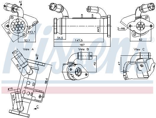 Radiateur, réaspiration des gaz d'échappement NISSENS 989474