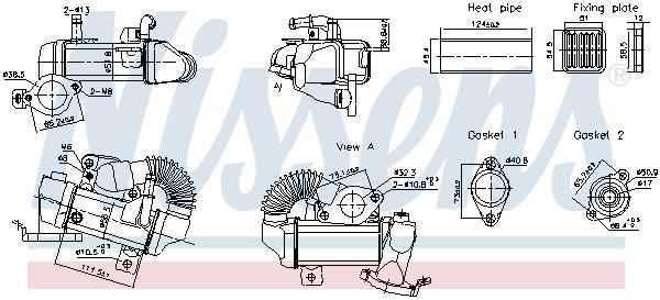 Radiateur, réaspiration des gaz d'échappement NISSENS 989494