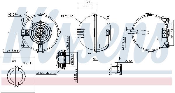 Vase d'expansion, liquide de refroidissement (Réservoir liquide de refroidissement) NISSENS ref. 996117