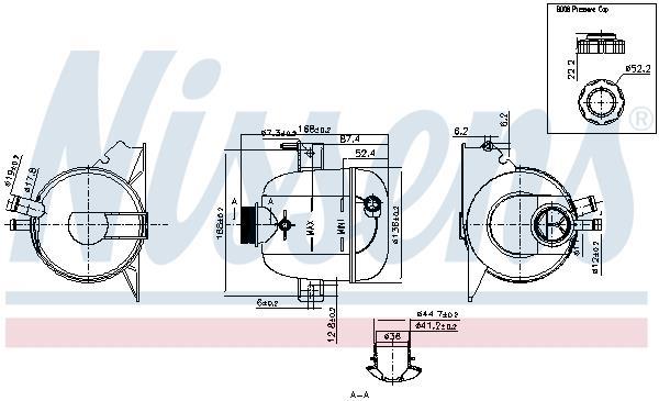 Vase d'expansion, liquide de refroidissement (Réservoir liquide de refroidissement) NISSENS ref. 996118