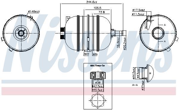 Vase d'expansion, liquide de refroidissement (Réservoir liquide de refroidissement) NISSENS ref. 996126