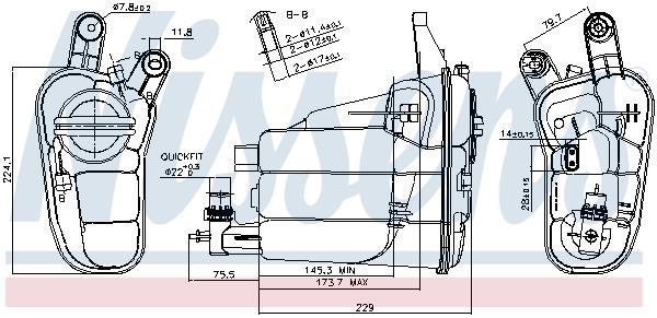 Vase d'expansion, liquide de refroidissement (Réservoir liquide de refroidissement) NISSENS ref. 996128
