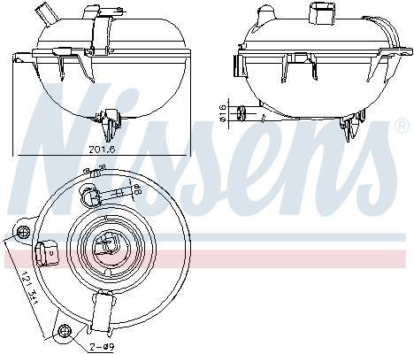 Vase d'expansion, liquide de refroidissement (Réservoir liquide de refroidissement) NISSENS ref. 996130