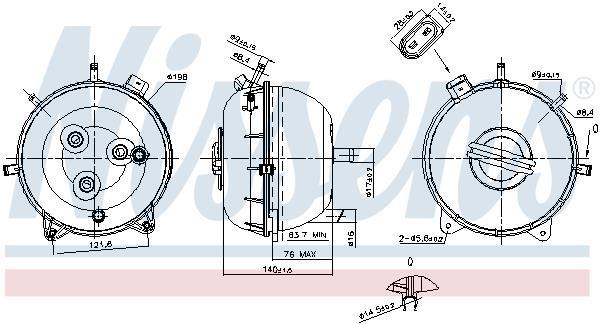 Vase d'expansion, liquide de refroidissement (Réservoir liquide de refroidissement) NISSENS ref. 996134