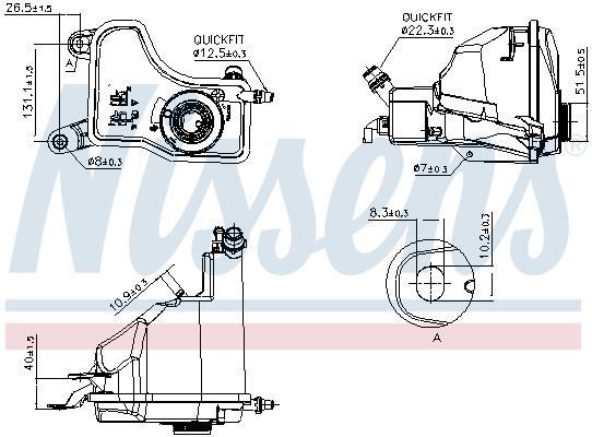 Vase d'expansion, liquide de refroidissement (Réservoir liquide de refroidissement) NISSENS ref. 996153