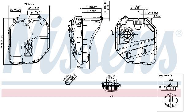 Vase d'expansion, liquide de refroidissement (Réservoir liquide de refroidissement) NISSENS ref. 996154