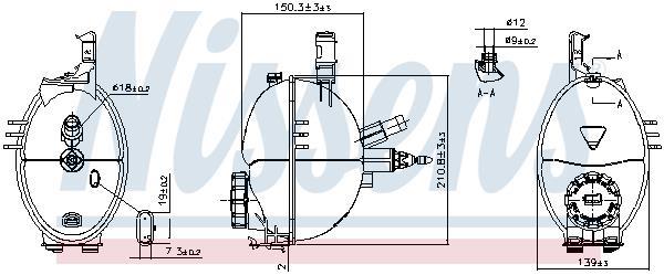 Vase d'expansion, liquide de refroidissement (Réservoir liquide de refroidissement) NISSENS ref. 996159