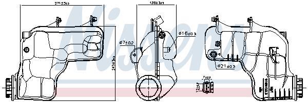 Vase d'expansion, liquide de refroidissement (Réservoir liquide de refroidissement) NISSENS ref. 996166