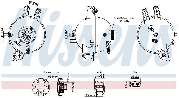Vase d'expansion, liquide de refroidissement (Réservoir liquide de refroidissement) NISSENS ref. 996167