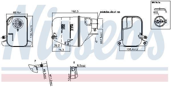 Vase d'expansion, liquide de refroidissement (Réservoir liquide de refroidissement) NISSENS ref. 996168