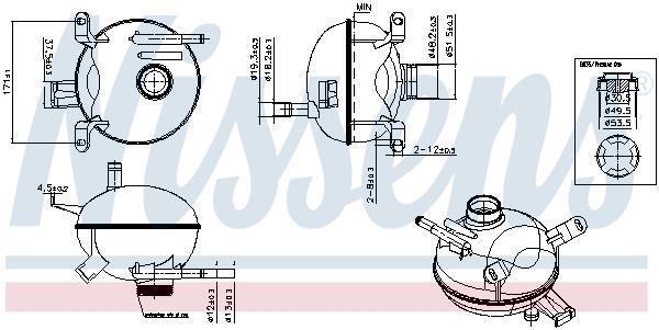 Vase d'expansion, liquide de refroidissement (Réservoir liquide de refroidissement) NISSENS ref. 996171