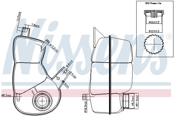 Vase d'expansion, liquide de refroidissement (Réservoir liquide de refroidissement) NISSENS ref. 996174