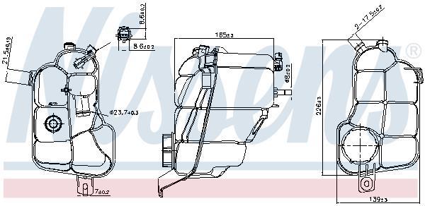 Vase d'expansion, liquide de refroidissement (Réservoir liquide de refroidissement) NISSENS ref. 996176