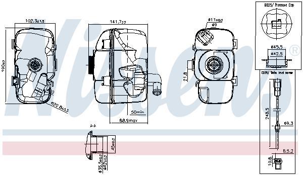 Vase d'expansion, liquide de refroidissement (Réservoir liquide de refroidissement) NISSENS ref. 996177