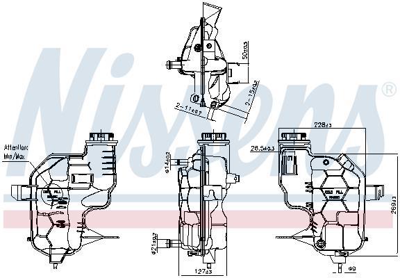 Vase d'expansion, liquide de refroidissement (Réservoir liquide de refroidissement) NISSENS ref. 996180