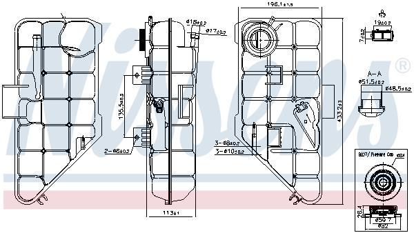 Vase d'expansion, liquide de refroidissement (Réservoir liquide de refroidissement) NISSENS ref. 996182