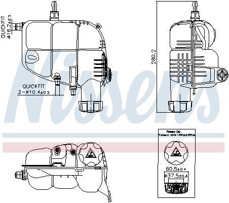 Vase d'expansion, liquide de refroidissement (Réservoir liquide de refroidissement) NISSENS ref. 996185
