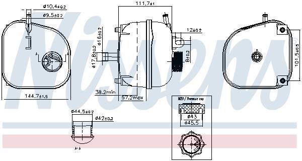 Vase d'expansion, liquide de refroidissement (Réservoir liquide de refroidissement) NISSENS ref. 996196