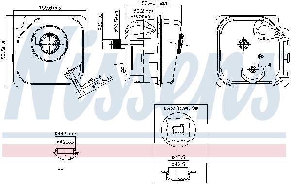 Vase d'expansion, liquide de refroidissement (Réservoir liquide de refroidissement) NISSENS ref. 996206