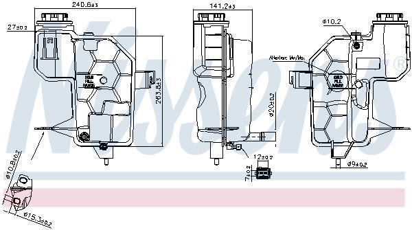 Vase d'expansion, liquide de refroidissement (Réservoir liquide de refroidissement) NISSENS ref. 996242