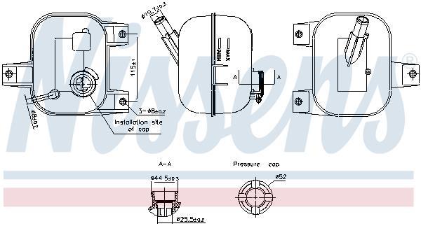 Vase d'expansion, liquide de refroidissement (Réservoir liquide de refroidissement) NISSENS 996246