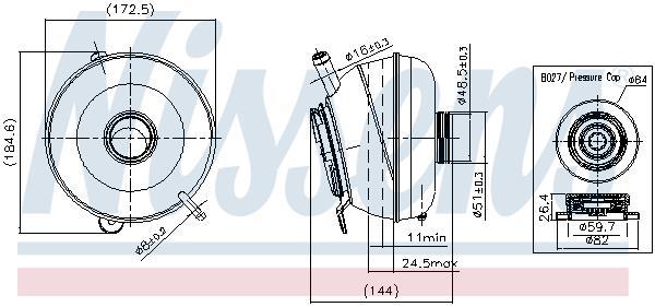 Vase d'expansion, liquide de refroidissement (Réservoir liquide de refroidissement) NISSENS ref. 996251