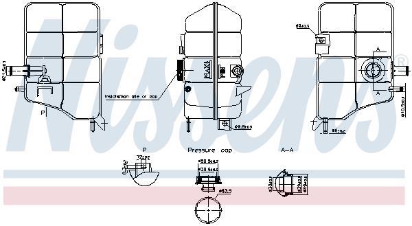 Vase d'expansion, liquide de refroidissement (Réservoir liquide de refroidissement) NISSENS ref. 996254
