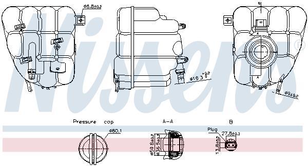 Vase d'expansion, liquide de refroidissement (Réservoir liquide de refroidissement) NISSENS ref. 996255