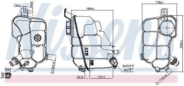 Vase d'expansion, liquide de refroidissement (Réservoir liquide de refroidissement) NISSENS ref. 996257