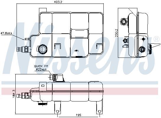 Vase d'expansion, liquide de refroidissement (Réservoir liquide de refroidissement) NISSENS ref. 996260